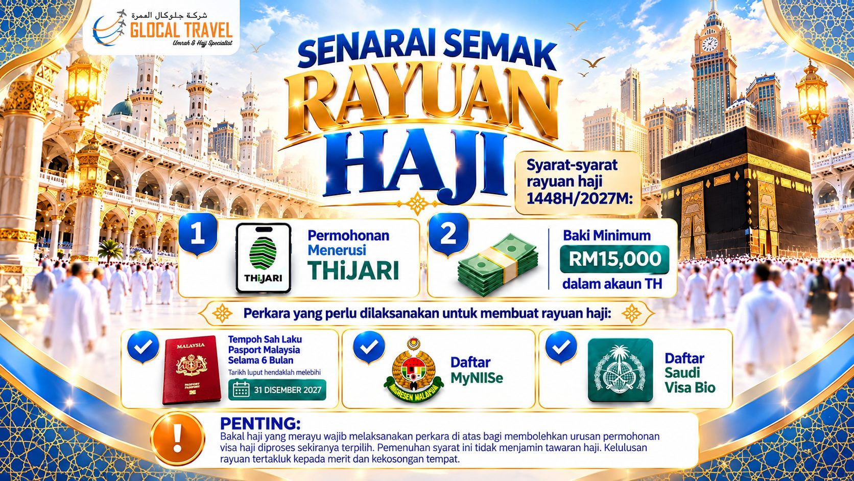 Senarai Semak Rayuan Haji 1448H/2027M
