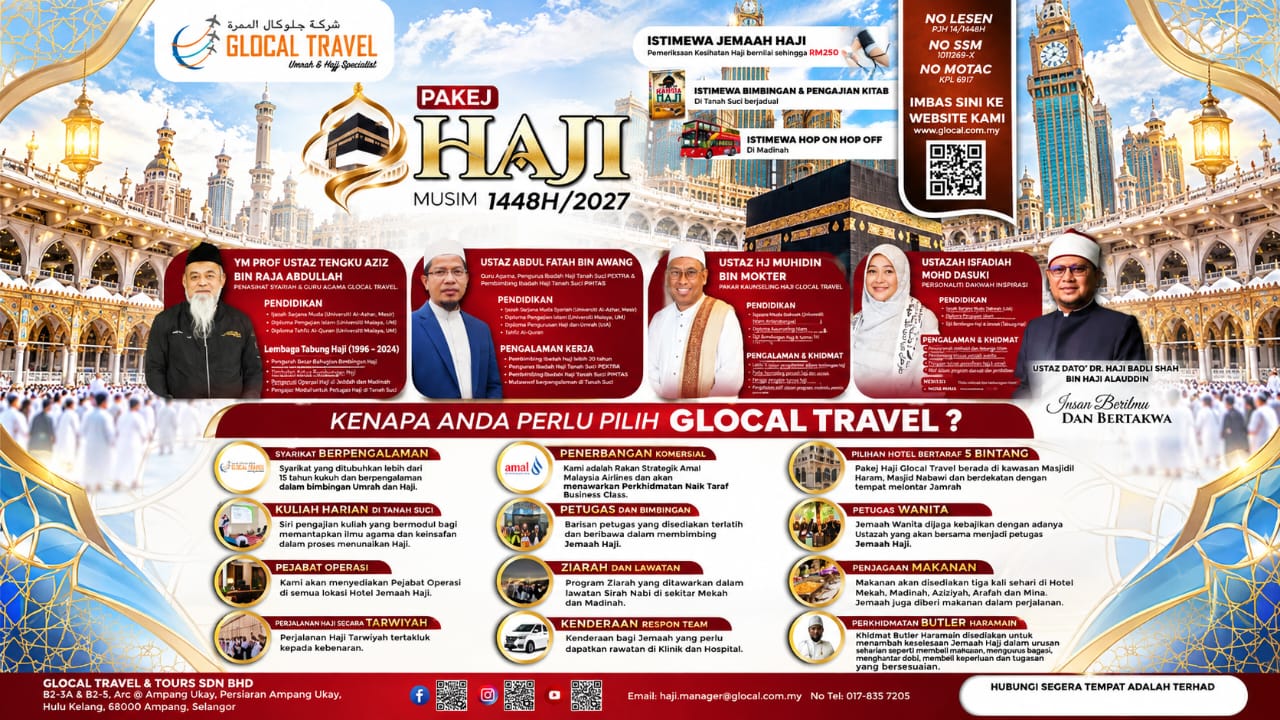 Pakej Haji Glocal Travel 1447H / 2027M