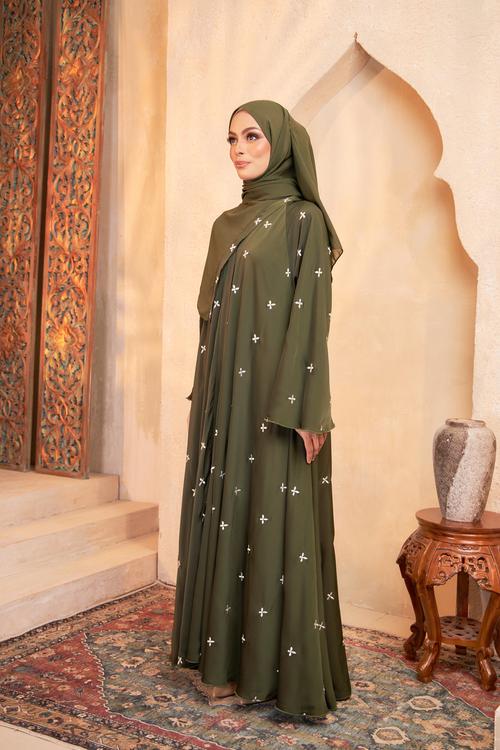 DILARA EMBROIDERY IN ARMY GREEN