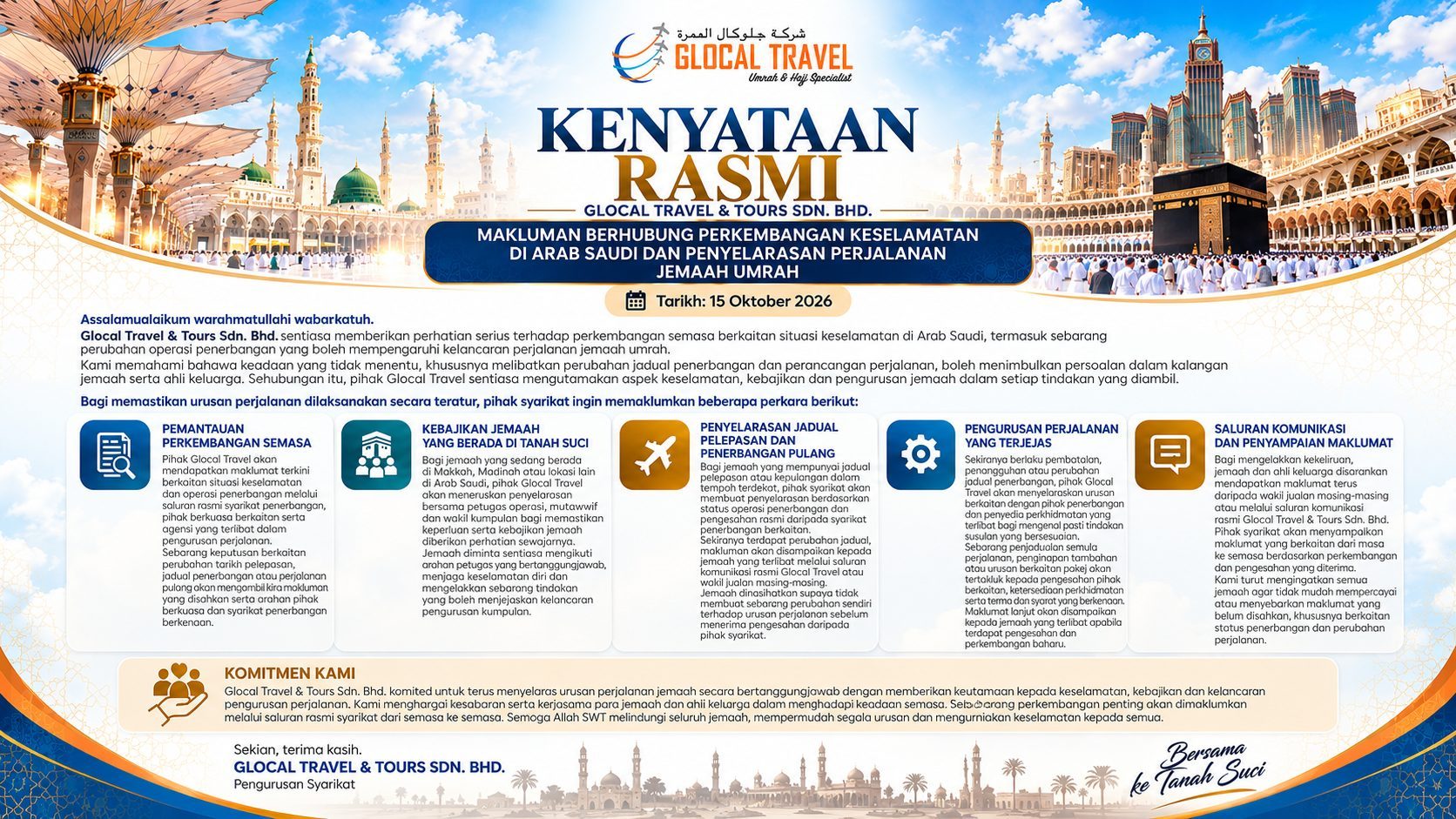 Kenyataan Rasmi : Perkembangan Keselamatan Di Arab Saudi