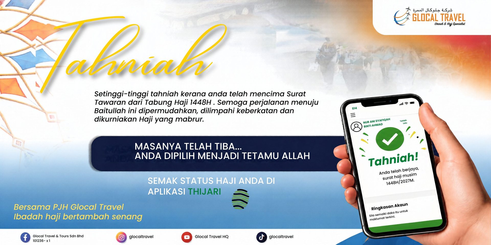 Ucapan Tahniah Kepada Penerima Surat Tawaran Haji